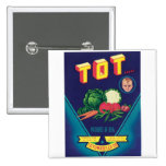Vintage Vegetables Food Product Label Pin