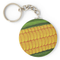 Vintage Vegetables; Yellow Corn on the Cob Keychains
