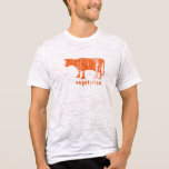 Vintage Vegetarian Cow Orange T Shirt