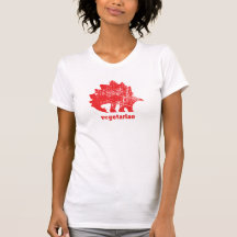 Vintage Vegetarian Stegosaurus Red T-shirts