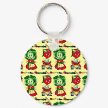 Vintage Veggie People keychains by JuJuGarden Vintage Veggie People keychains