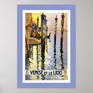 Vintage Venice Italy Travel Large Poster print