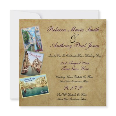 Vintage Invitations Wedding on Vintage Venice Wedding Invitations By Vintagefactory