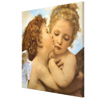 Vintage Victorian Angels, First Kiss by Bouguereau