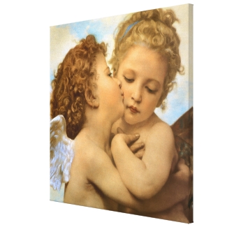 Vintage Victorian Angels, First Kiss by Bouguereau