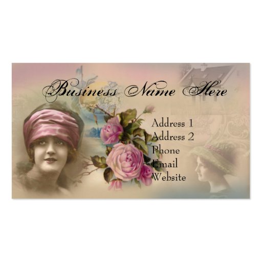 Vintage Victorian Antique Style Business Card (front side)