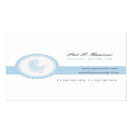 Vintage Victorian Baby Stroller Carriage Blue Business Card Templates (front side)