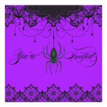 Vintage Victorian Berry Spider Invitation