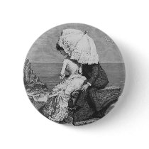 Vintage Victorian Black and White Romance Buttons