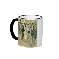 Vintage Victorian Bride and Groom on a Bike Mugs
