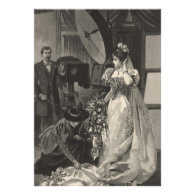 Vintage Victorian Bride, Bridal Portrait Custom Announcements
