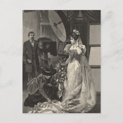 Vintage Victorian Bride, Bridal Portrait Post Card