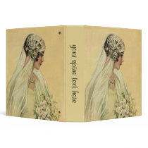 Vintage Victorian Bride in Profile Vinyl Binder