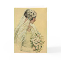 Vintage Victorian Bride in Profile Card