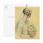 Vintage Victorian Bride in Profile Post Card