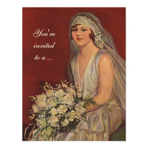 Vintage Victorian Bride Portrait, Bridal Shower Invitation