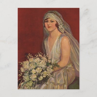 Vintage Victorian Bride Posing for Bridal Portrait Post Cards