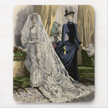 Vintage Victorian Bride, Wedding Bridal Portrait Mouse Pads