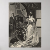 Vintage Victorian Bride with Photographer Print