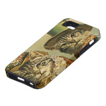 Vintage Victorian Cats in Hats, Funny Silly Humor iPhone 5 Case