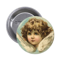 Vintage Victorian Cherub with Easter Lilies Pin