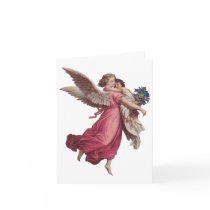 Vintage Victorian Christmas Angel Holding a Child Greeting Cards