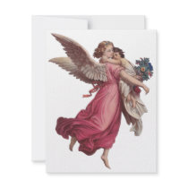 Vintage Victorian Christmas Angel Holding a Child Announcements