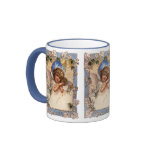 Vintage Victorian Christmas Angel with Bells Ivy Mug