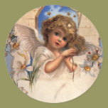 Vintage Victorian Christmas Angel with Bells Ivy stickers