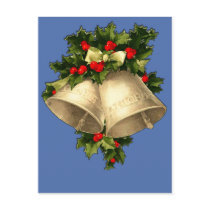 Vintage Victorian Christmas Bells Cards, Stickers postcards