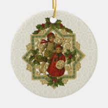 Vintage Victorian Christmas Children Ornament