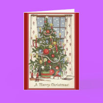 Vintage Victorian Christmas Tree cards