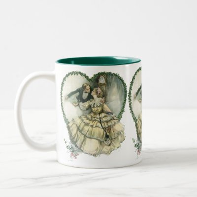 Vintage Victorian Christmas Wedding Mug by YesterdayCafe