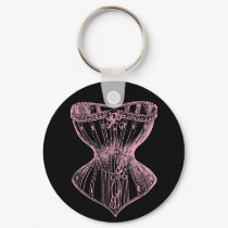 Vintage Victorian Corset Pink keychains