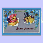 Vintage Victorian cute Easter chicks couple cards
