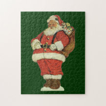 Vintage Victorian Die Cut Jolly Santa Claus w Toys Jigsaw Puzzle