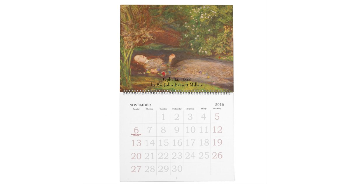 Vintage Victorian Era and PreRaphaelite Art Calendar Zazzle