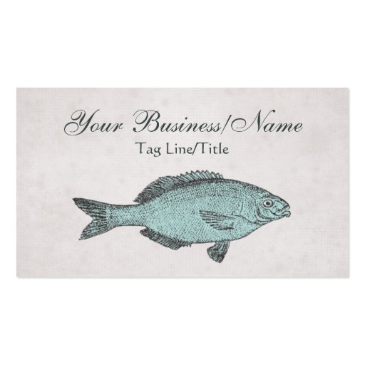 Vintage Victorian Fish Business Card (front side)