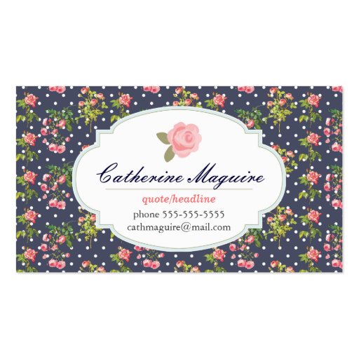 Vintage Victorian Floral Any Occupation Business Card (front side)