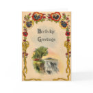 postcard - Vintage Victorian Floral Birthday Day Card.