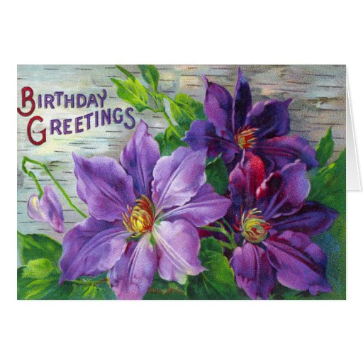 vintage victorian floral birthday card