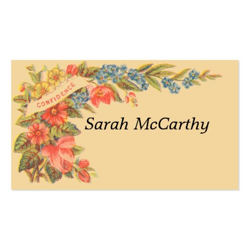 Vintage Victorian Floral Business Card (back side)