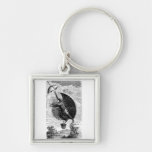 Vintage Victorian Flying Machine Invention Key Chain