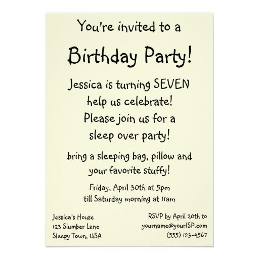 Vintage Victorian Girl Sleepover Birthday Party Invitations