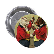Vintage Victorian Happy, Gay, Dancing Bears Button
