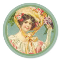 Vintage Victorian Lady Easter Bonnet stickers