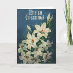 Vintage Victorian Lily Flowers, Easter Greetings Cards