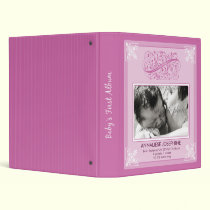 Vintage Victorian Our Baby's First Album: magenta binders
