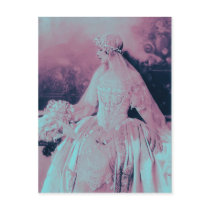 Vintage Victorian Pink & Baby Blue Bride, Shower postcards