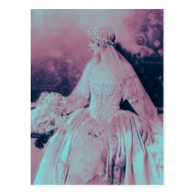 Vintage Victorian Pink & Baby Blue Bride, Shower Post Cards